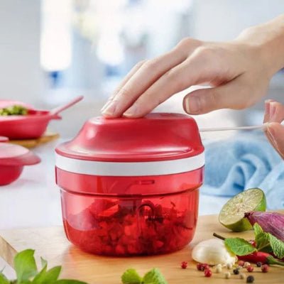 Hachoir ultra-rapide rouge sans électricité Cuisinexpress